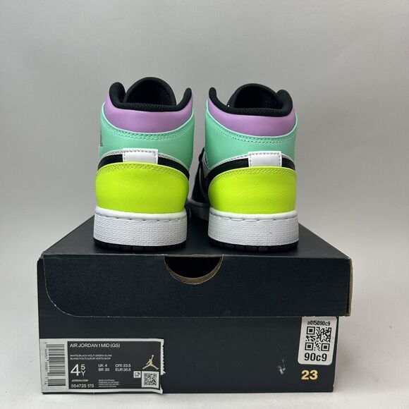 Nike Air Jordan 1 Mid GS “Pastel/Volt Green Glow” 2023 - Picture 4 of 5